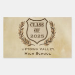 Shield, Wreath Grad Parchment-Look Sticker