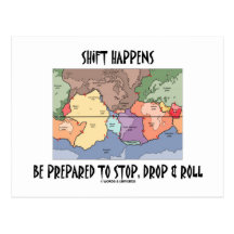 Shift Happens Be Prepared To Stop, Drop & Roll Post Card