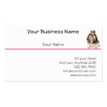 Shih Tsu with Pink Bow on Pink Diamond border Business Cards