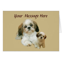 Shih Tzu Buddies Greeting Card