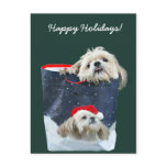 Shih Tzu Christmas gift postcards