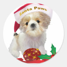 Shih Tzu Christmas Sticker