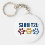 SHIH TZU  Dad Paw Print 1 Keychain