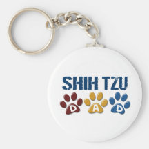 SHIH TZU  Dad Paw Print 1 Keychain
