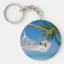 Shih Tzu Hanging Out Keychain