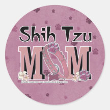 Shih Tzu MOM Round Stickers