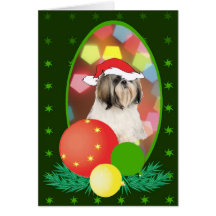 Shih Tzu Ornaments Card