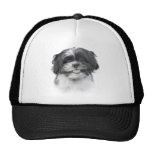 Shih Tzu Portrait (Black and white) Trucker Hats