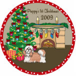Shih Tzu Puppy's First Christmas Ornament 2009 photo sculptures
