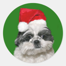 Shih Tzu Santa sticker