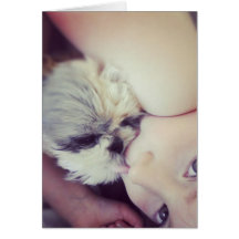 Shihtzu & Child Greeting Card