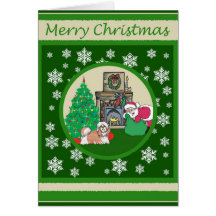 Shihtzu Old Fashioned Christmas Greeting Cards