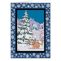 Shihtzu Snowy Winter Cards