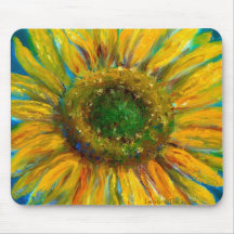 Shimmering Fine Art Sunflower Mouse Mat