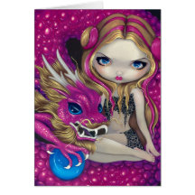 "Shimmering Pink Dragon" Greeting Card