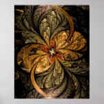 Shining Leaves Fractal Art Posters