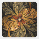 Shining Leaves Fractal Art Stickers