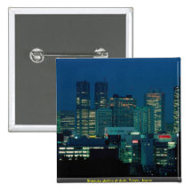 Shinjuku skyline at dusk, Tokyo, Japan Buttons