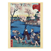 Shinobazu pond by Utagawa, Hirokage,   Ukiyo-e. Postcards