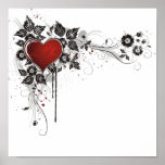 Shiny Heart, Leaves & Flowers - Original posters