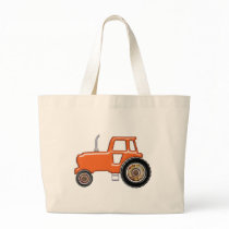 Shiny Orange Tractor Canvas Bag