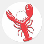 Shiny Red Lobster Round Sticker