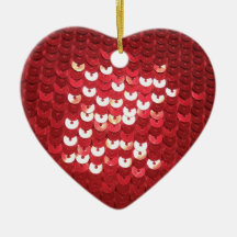 Shiny Red Sequins Christmas Tree Ornament