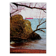 Ship on Lake Superior Greeting Cards