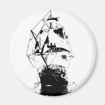 Ship Silhouette Refrigerator Magnet