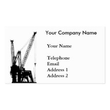 Shipping Cranes for Loading and Unloading Business Card Templates