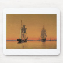 Ships in Boston Harbor at Twilight Mouse Pads