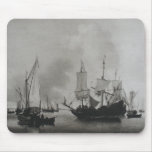 Ships on Tranquil Water Scene Mousepad