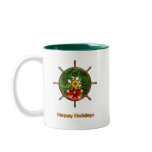 Ship's Wheel Wreath Mug