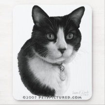 Shirley, Tuxedo Cat Mouse Mats