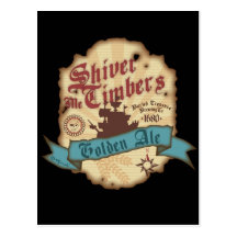 Shiver Me Timbers Label Post Cards
