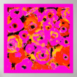 Shocking Pink Impressionist Blossoms Poster posters