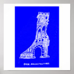 Shoe Architecture Print (Blueprint Style)