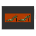 SHOES!-burnt orange leopard print- blank notecard