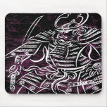 Shogun Samurai - White Calligraphy Line Mousepad