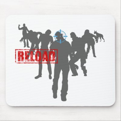Shoot The Zombies - Shotgun Reload Game Gamer Mouse Pad by CasuallyHardcore