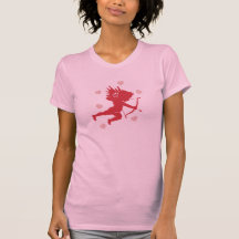Shooting Cupid and Hearts Womens T-Shirt