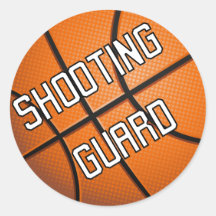 Shooting Guard Basketball Round Stickers