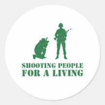 Shooting people for a living sticker