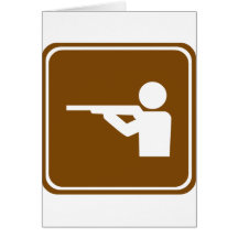 Shooting Range Highway Sign Greeting Cards