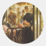 Shop Girl by Tissot Vintage Victorian Portrait Art Round Stickers