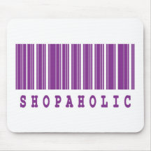 shopaholic barcode design mouse pad