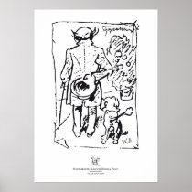 Shopenhauer with dog, by Wilhelm Busch Poster
