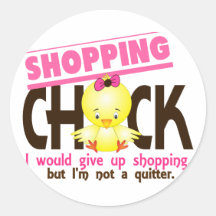 Shopping Chick 2 Round Sticker