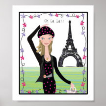 Shopping in paris print