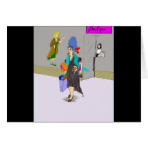 Shopping Lady Buying Things Card